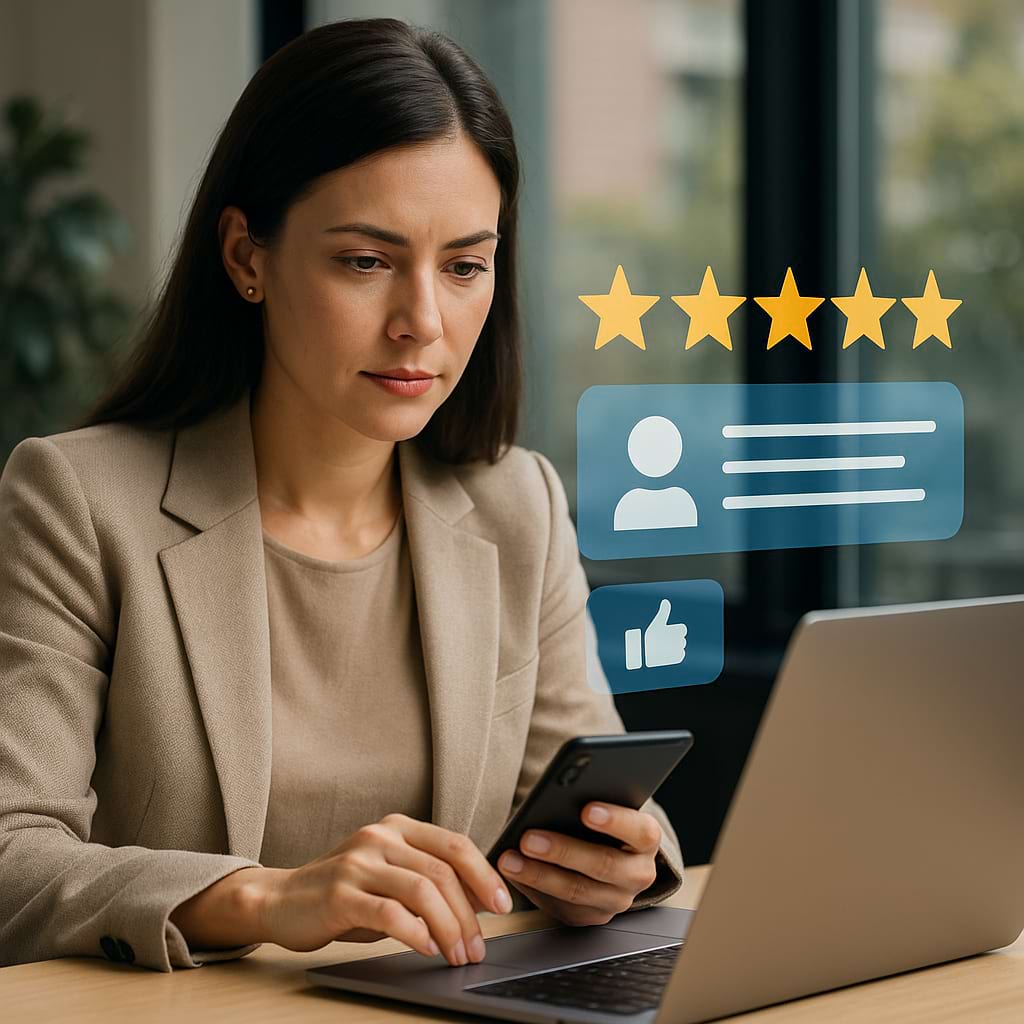 Internet ratings and reviews influencing customer trust and business growth.
