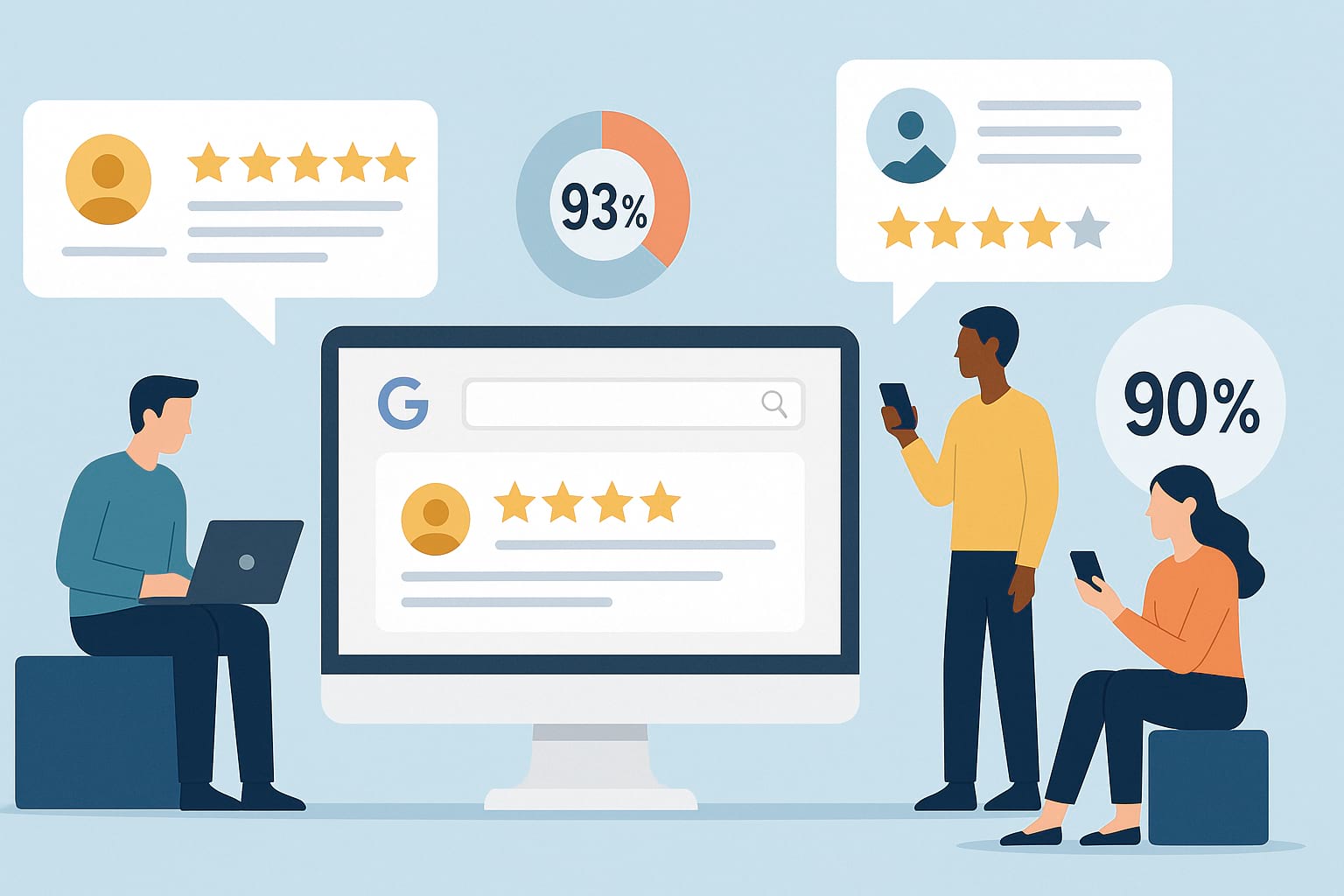 Pie chart showing consumer trust in online reviews