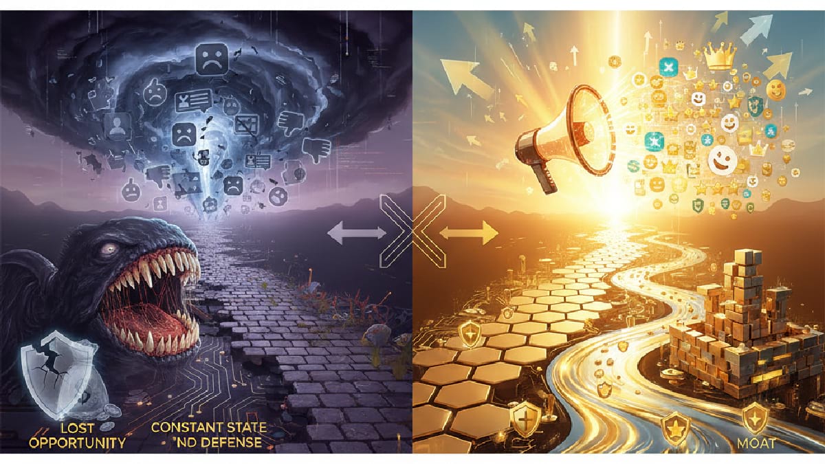 Strategic decision point illustrating proactive reputation marketing and full control of brand presence online.