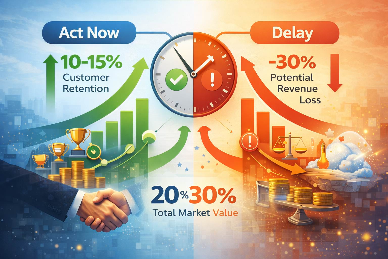 Acting on reputation management increases retention, while delays risk revenue loss and declining trust. Acting on reputation management increases retention, while delays risk revenue loss and declining trust.