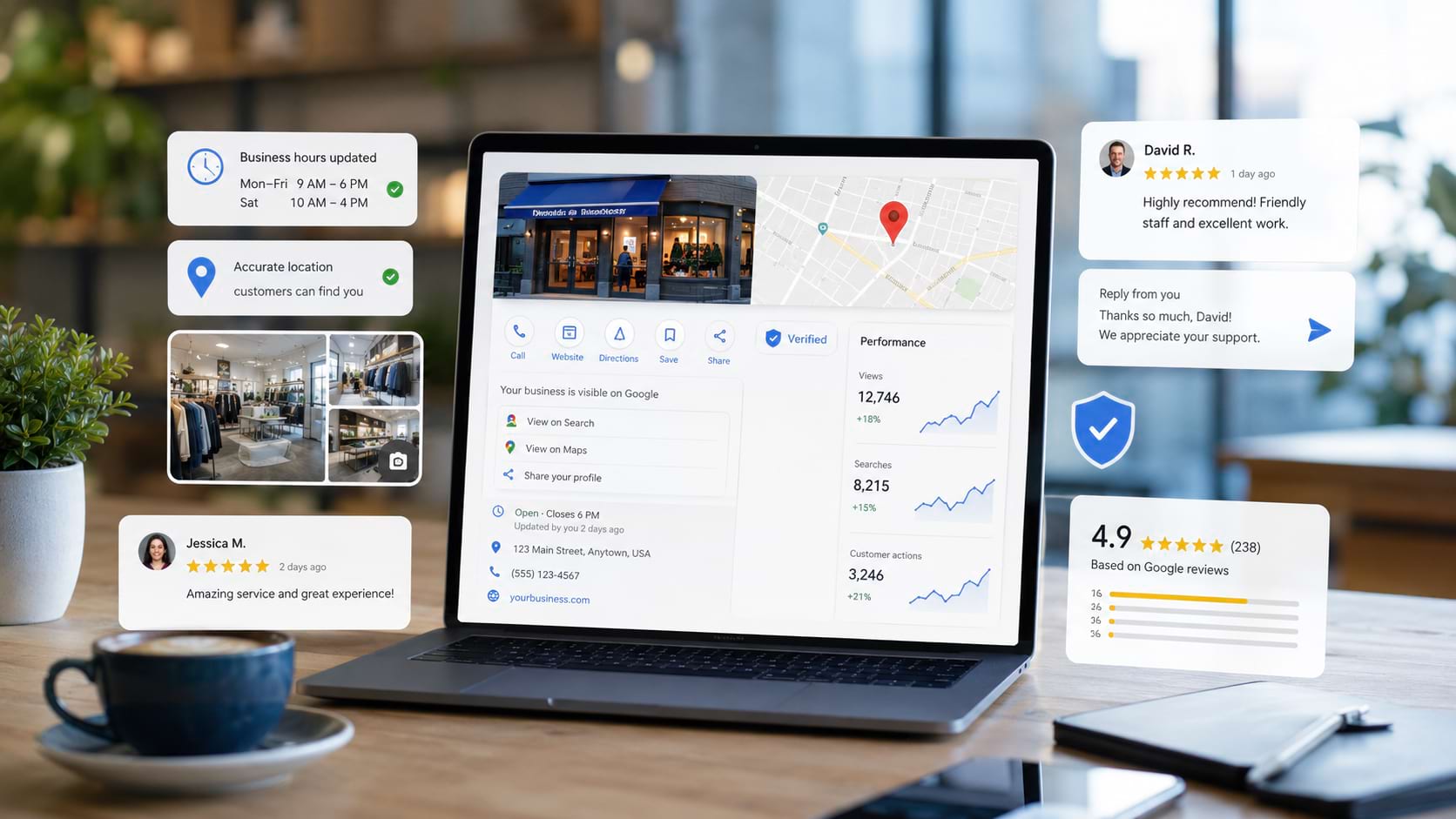Google Business Profile optimization improves local visibility, online reputation, review engagement, and customer trust.