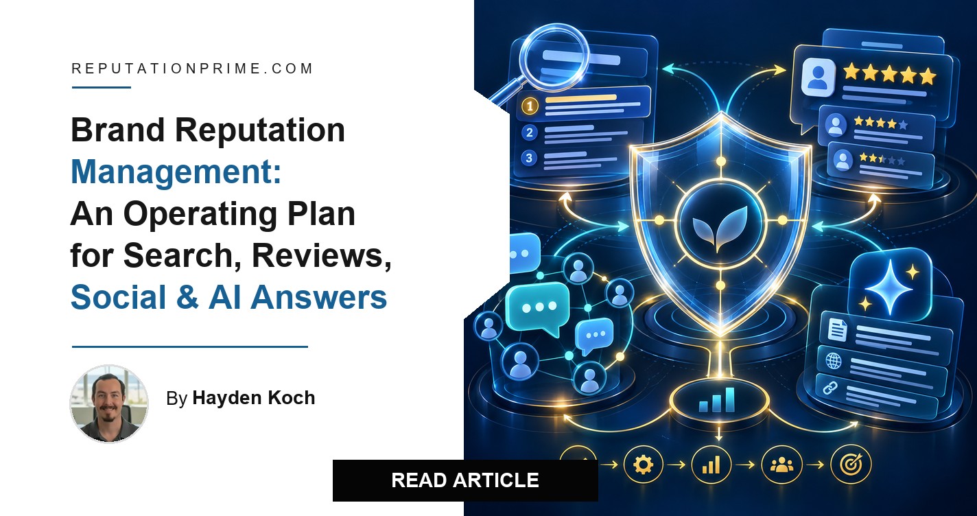 Brand Reputation Management: A Practical Operating Plan for Search, Reviews, Social, and AI Answers — by Hayden Koch
