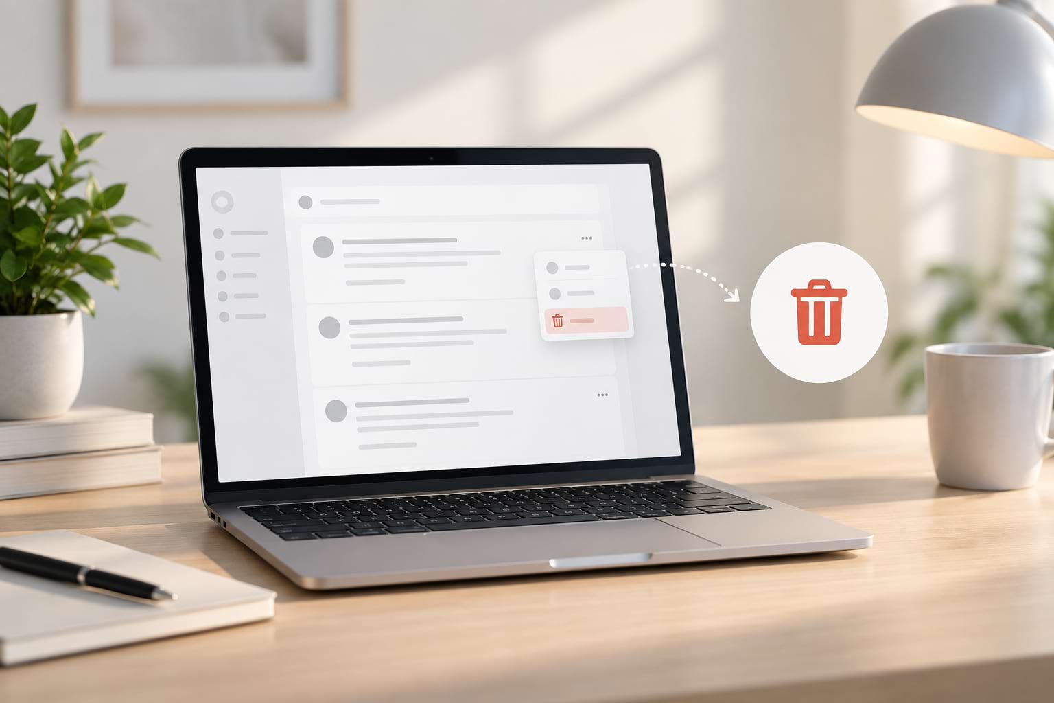Reddit post deletion controls displayed on a laptop
