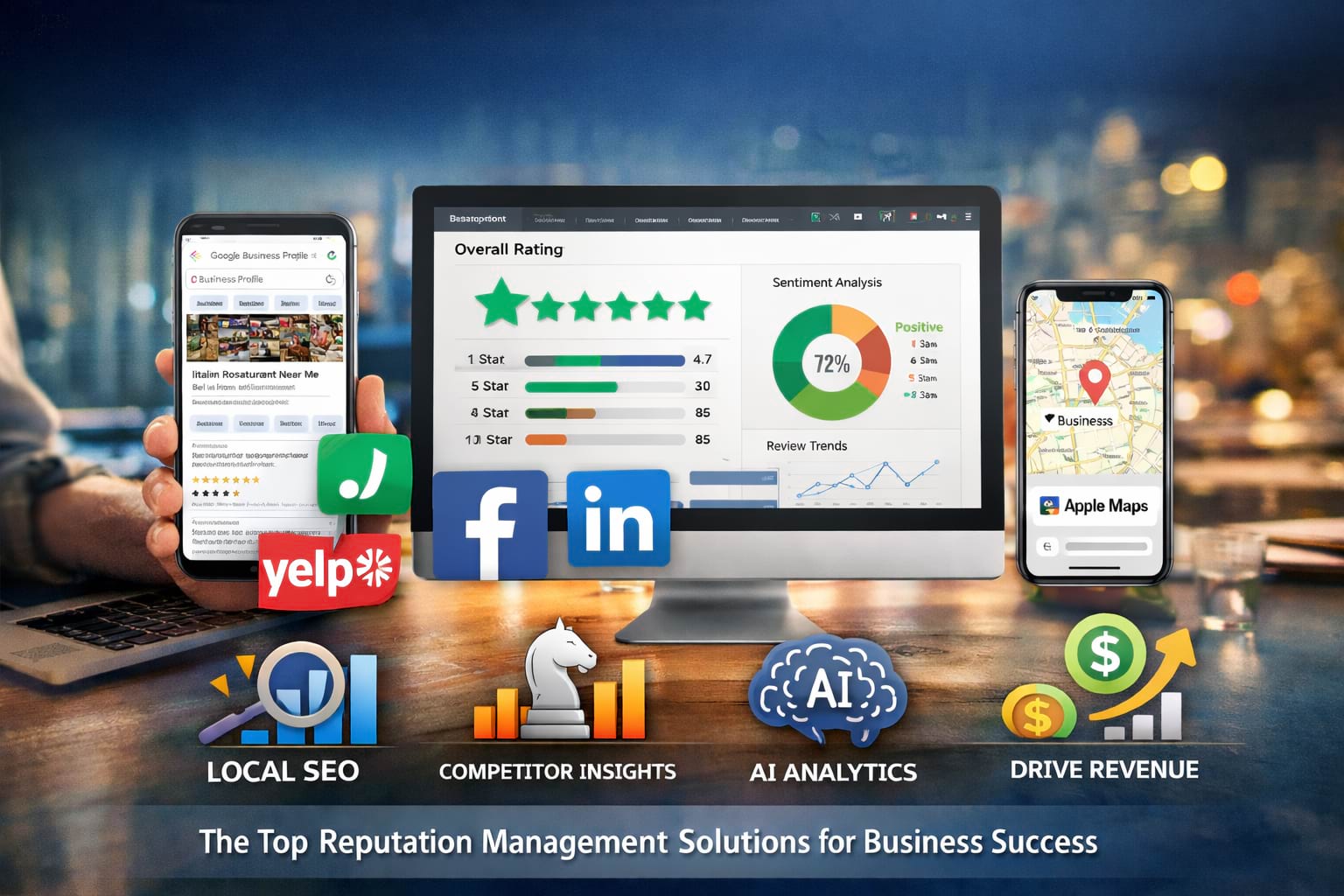 Top reputation management software improves reviews, local SEO, brand trust, and revenue.