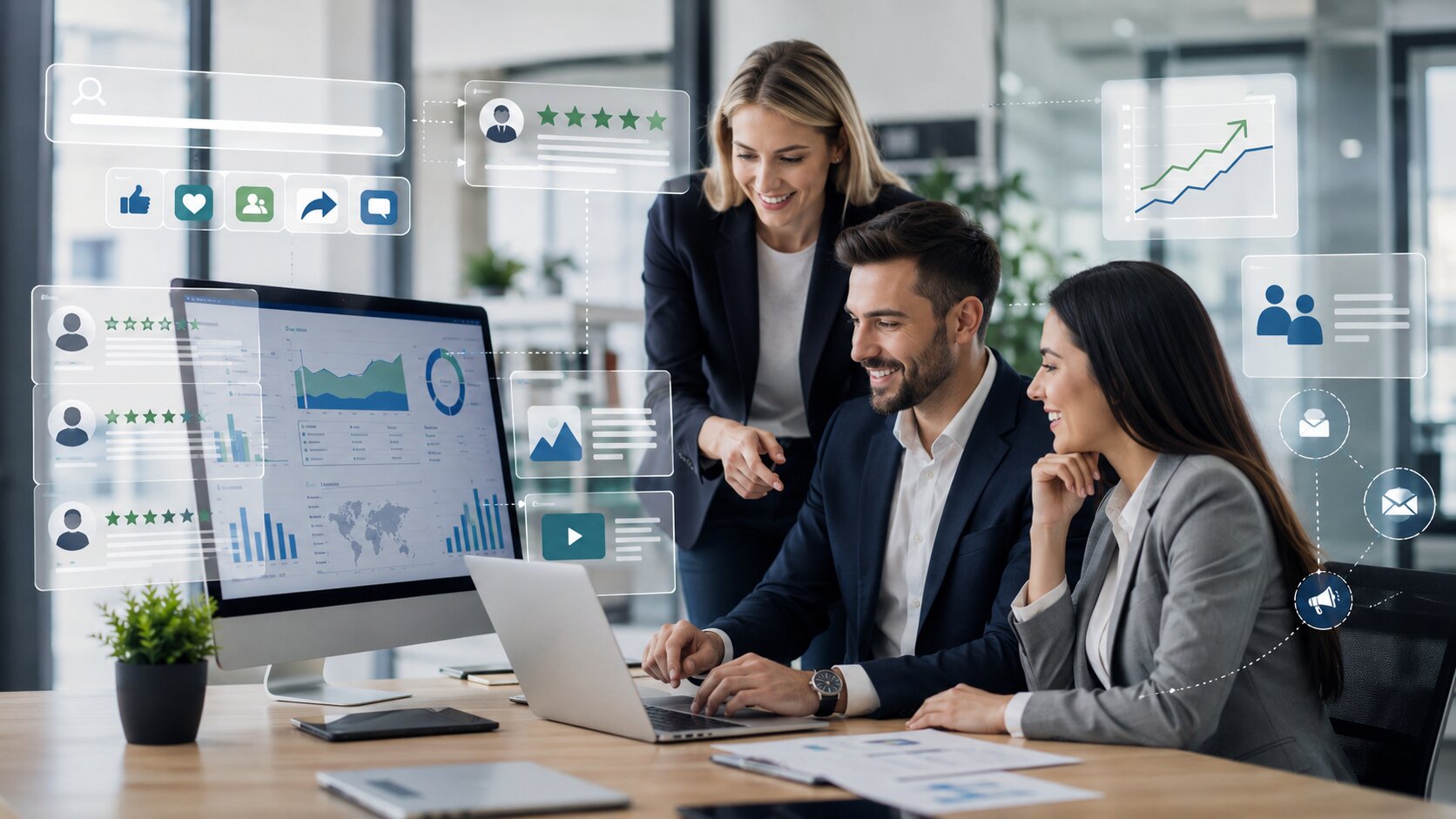 Digital marketing and reputation management strengthen brand awareness, customer engagement, and lead generation across online channels.